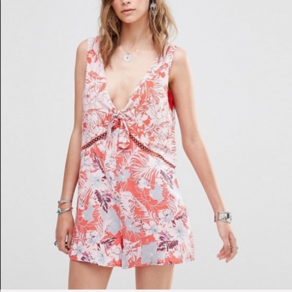 Free People Santiago Romper in Grapefruit Sz XS